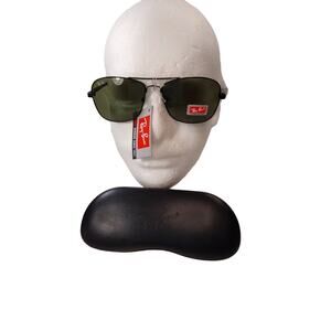 New Ray Ban Sunglasses Green Black Square RB 8302 61 15 140 Italy